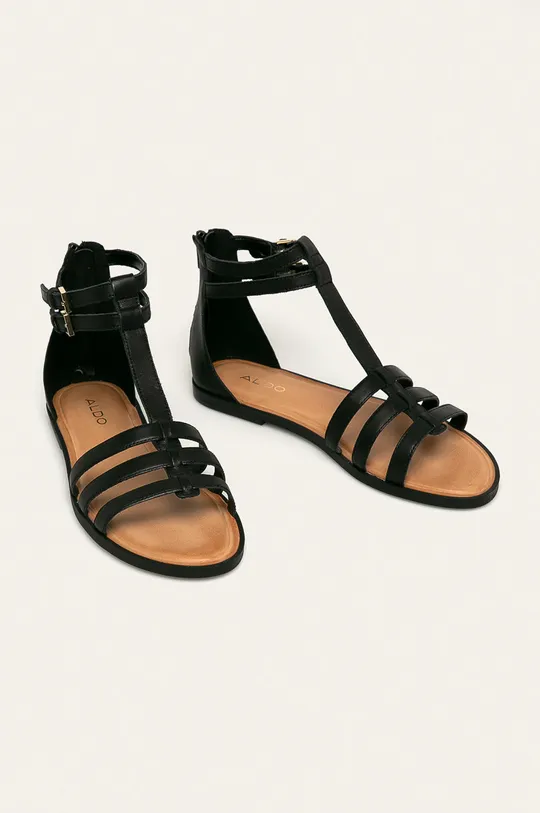 Aldo - Kožené sandále Mutisia čierna