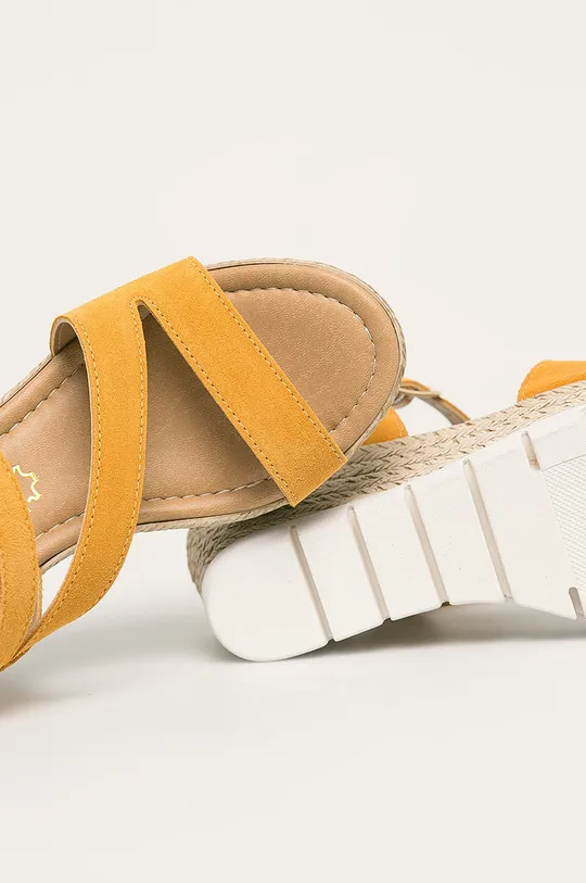 žltá Marco Tozzi - Kožené sandále