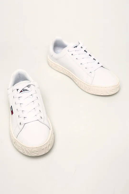 Tommy Jeans - Kožená obuv biela