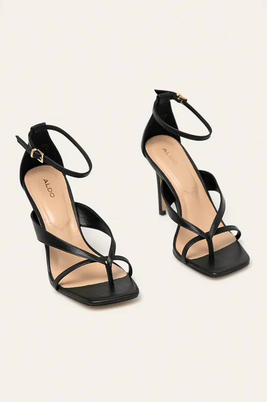 Aldo - Kožené sandále Lexie čierna