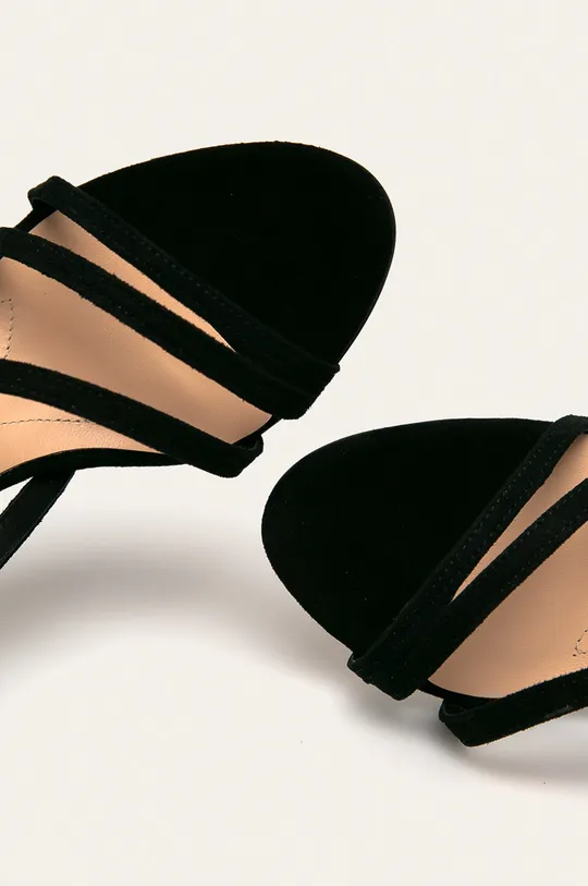 čierna Solo Femme - Kožené sandále