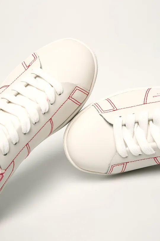 biela Pepe Jeans - Kožená obuv Brompton Stitching