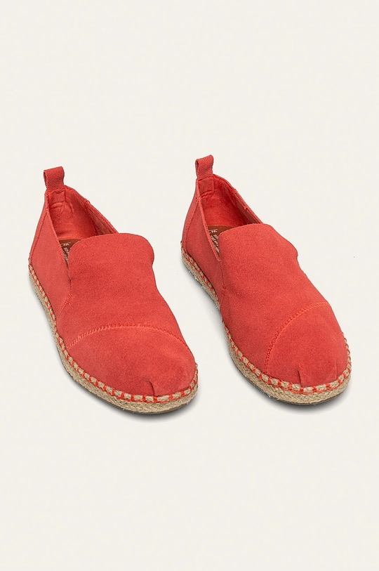 Toms - Bőr espadrilles Deconstructed Alpargata Rope piros