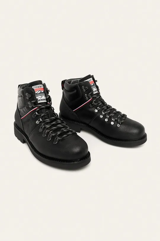 Tommy Hilfiger - Kožená obuv čierna