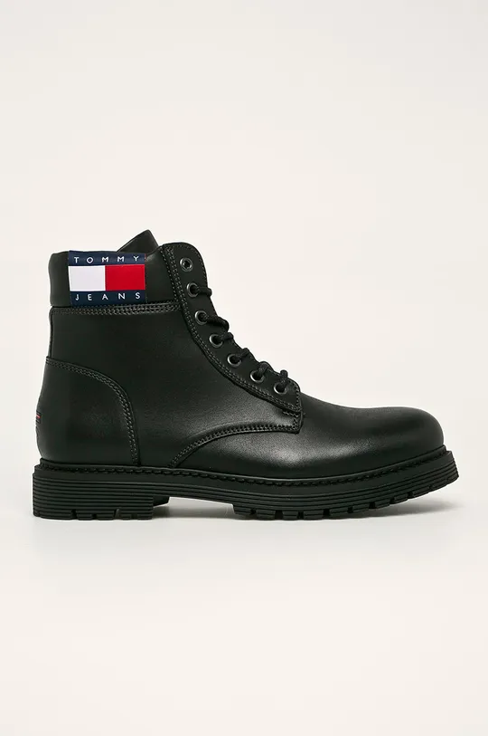čierna Tommy Jeans - Kožená obuv Pánsky