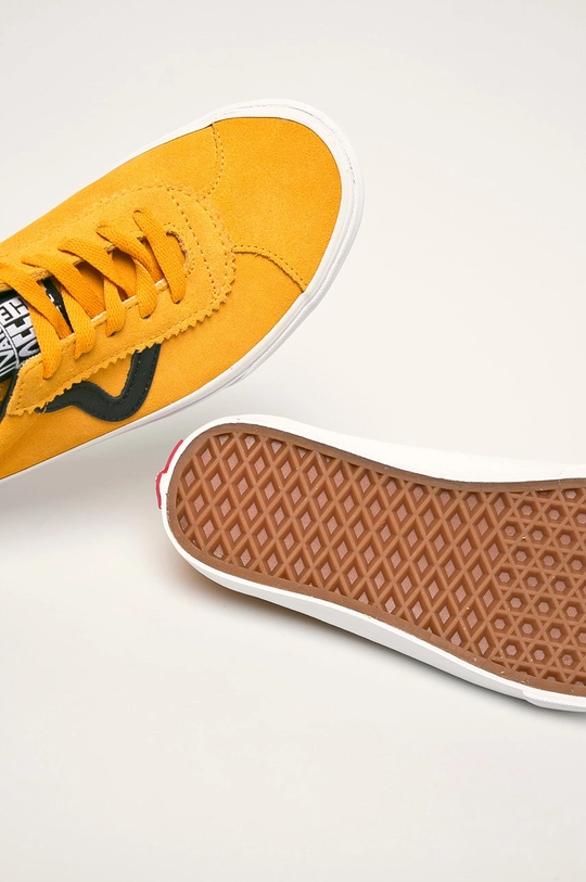 yellow Vans leather plimsolls