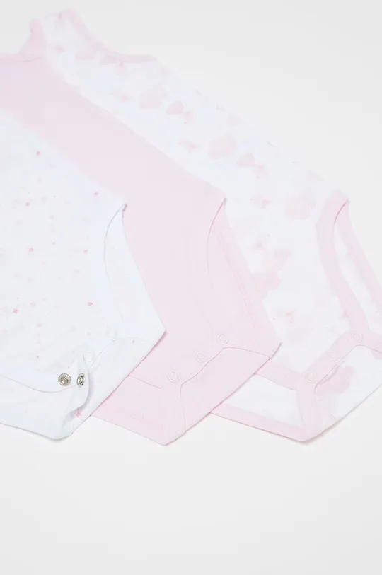 OVS - Gyerek body 56-98 cm (3-pack) rózsaszín