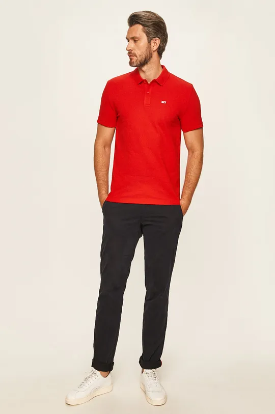 Tommy Jeans - Polo DM0DM07196 czerwony