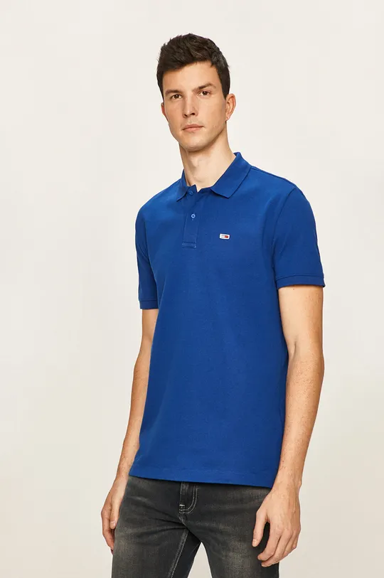 modrá Tommy Jeans - Polo tričko Pánsky