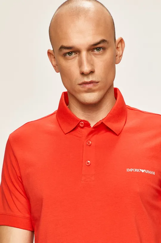 červená Emporio Armani - Polo tričko Pánsky