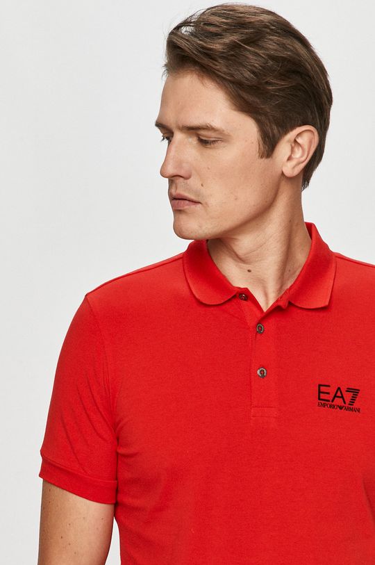 červená Polo tričko EA7 Emporio Armani