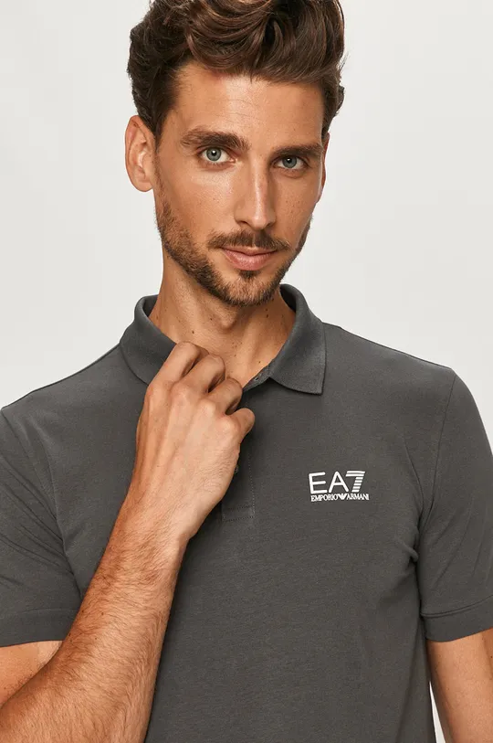 sivá Polo tričko EA7 Emporio Armani