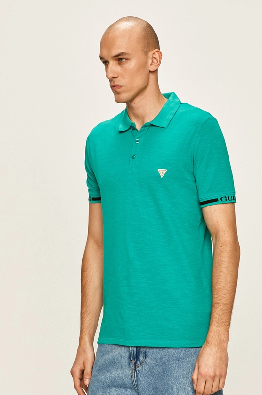 zielony Guess Jeans - Polo Męski