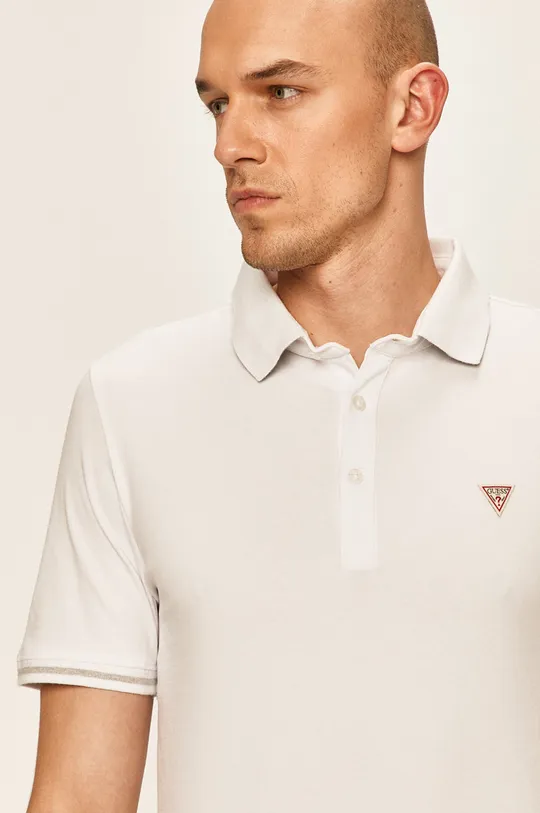 biela Guess Jeans - Polo tričko Pánsky