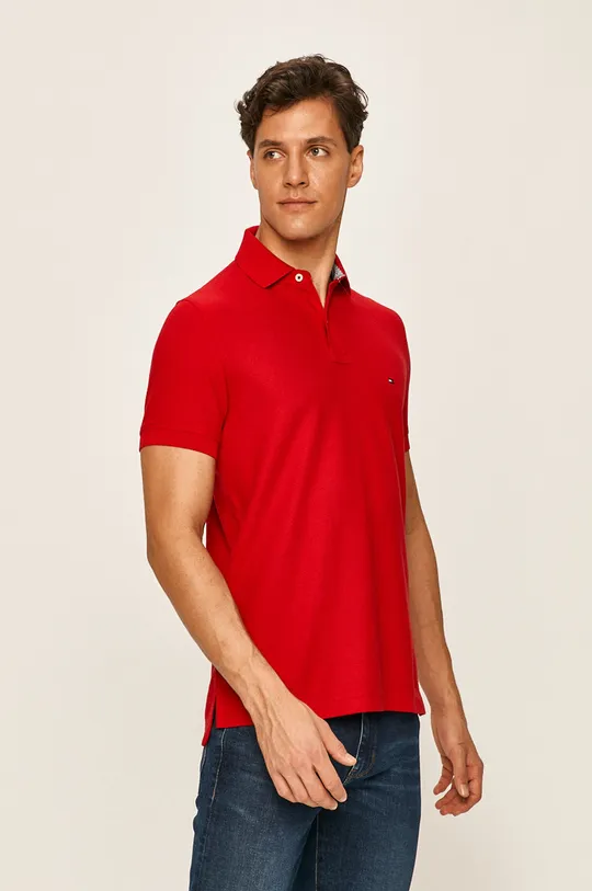 červená Tommy Hilfiger - Pánske polo tričko Pánsky