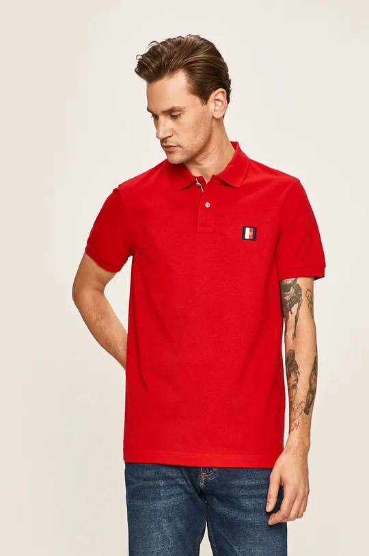 červená Tommy Hilfiger - Pánske polo tričko Pánsky