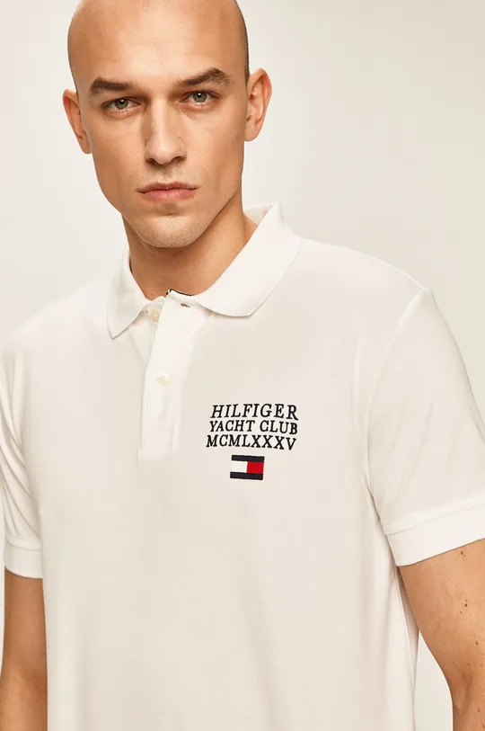 biela Tommy Hilfiger - Pánske polo tričko Pánsky