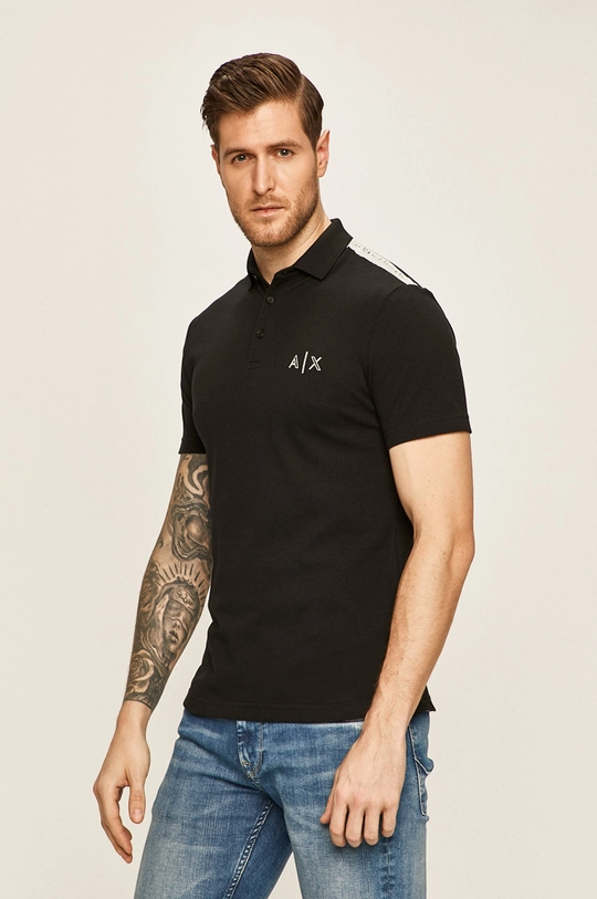 čierna Armani Exchange - Pánske polo tričko Pánsky