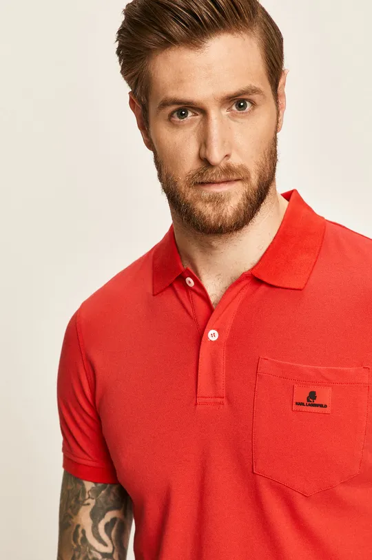 červená Karl Lagerfeld - Polo tričko Pánsky