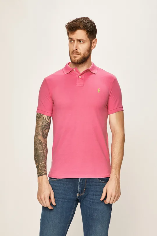 ružová Polo Ralph Lauren - Pánske polo tričko Pánsky