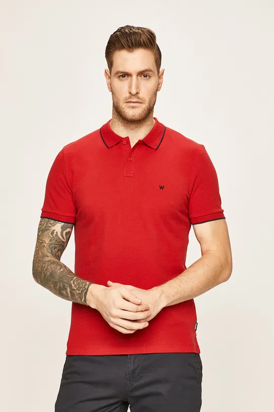 červená Wrangler - Pánske polo tričko Pánsky