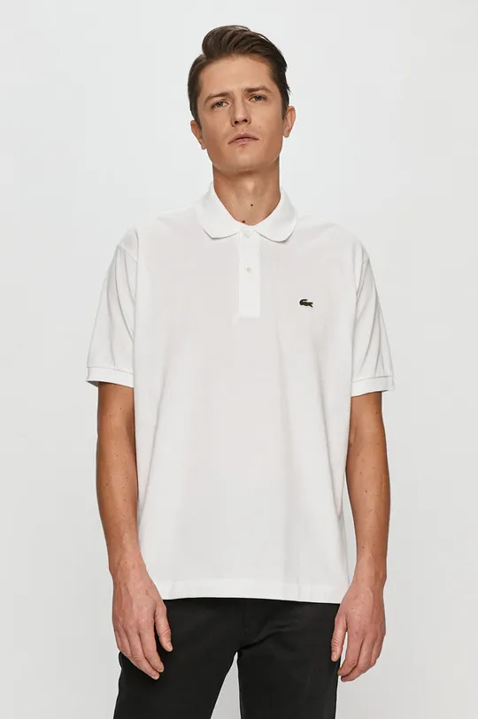 biela Lacoste - Polo tričko Pánsky