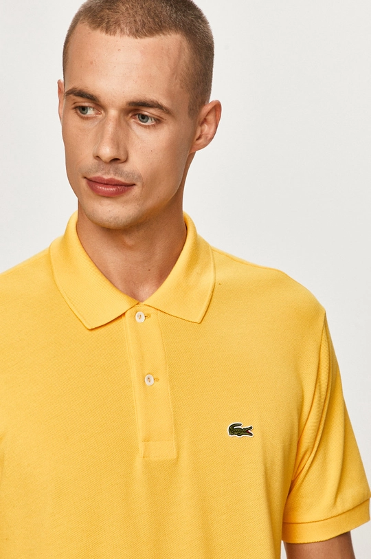 yellow Lacoste polo shirt