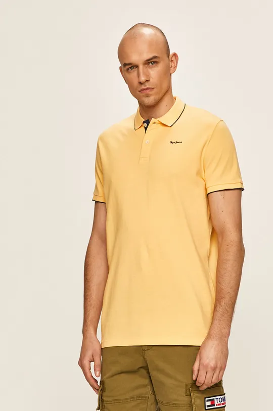 žltá Pepe Jeans - Polo tričko Lucas Pánsky