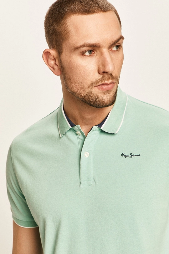 Pepe Jeans - Tricou Polo Lou bumbac verde PM541429