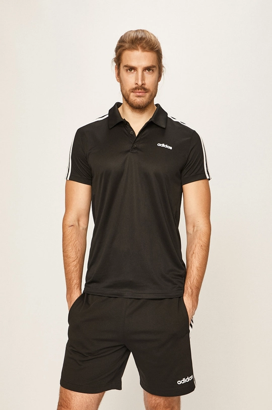 čierna adidas - Pánske polo tričko FL0321