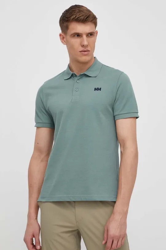 πράσινο Βαμβακερό μπλουζάκι πόλο Helly Hansen Ανδρικά