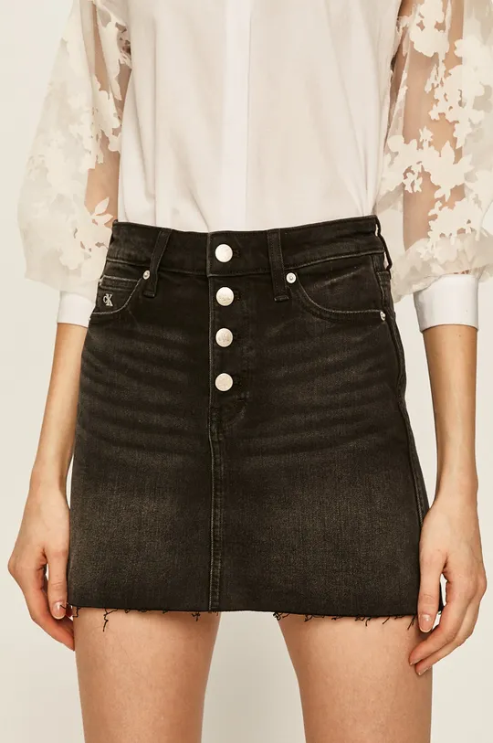 čierna Calvin Klein Jeans - Rifľová sukňa Dámsky