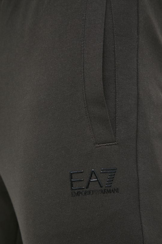 brudny brązowy EA7 Emporio Armani spodnie dresowe bawełniane