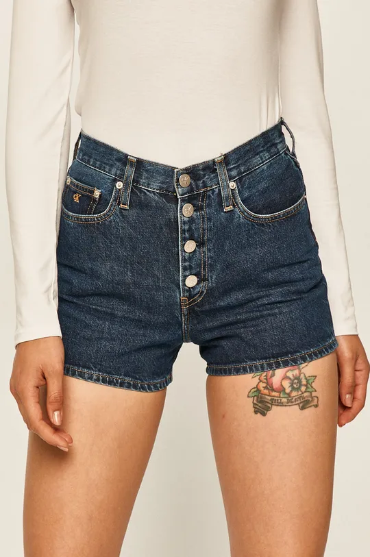 granatowy Calvin Klein Jeans - Szorty jeansowe J20J213866 Damski