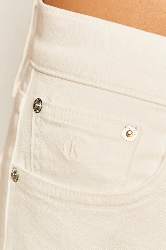 biela Calvin Klein Jeans - Rifľové krátke nohavice