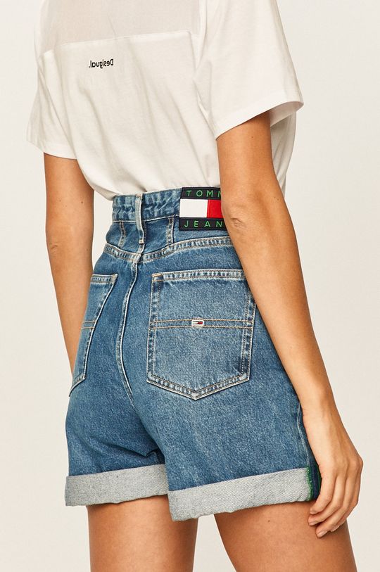 Tommy Jeans - Rifľové krátke nohavice  100% Bavlna