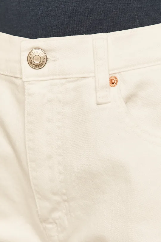 biela Tommy Jeans - Rifľové krátke nohavice