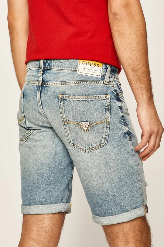 Guess Jeans - Rifľové krátke nohavice  Základná látka: 100% Bavlna Podšívka vrecka: 30% Bavlna, 70% Polyester