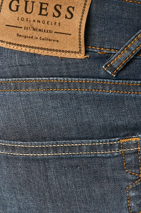 tmavomodrá Guess Jeans - Rifľové krátke nohavice