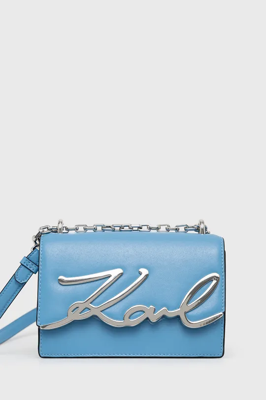 modrá Kožená kabelka Karl Lagerfeld Dámsky