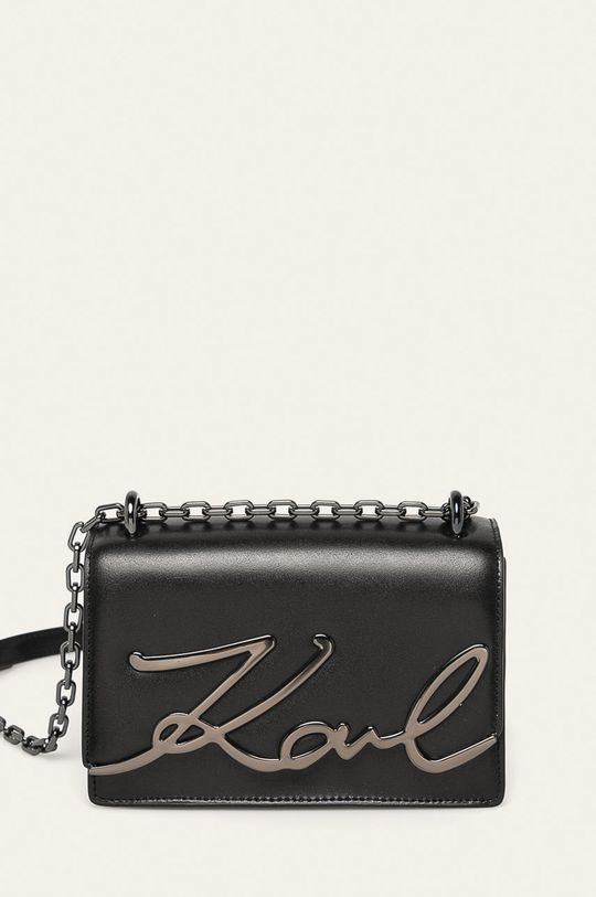 černá Kožená kabelka Karl Lagerfeld Dámský