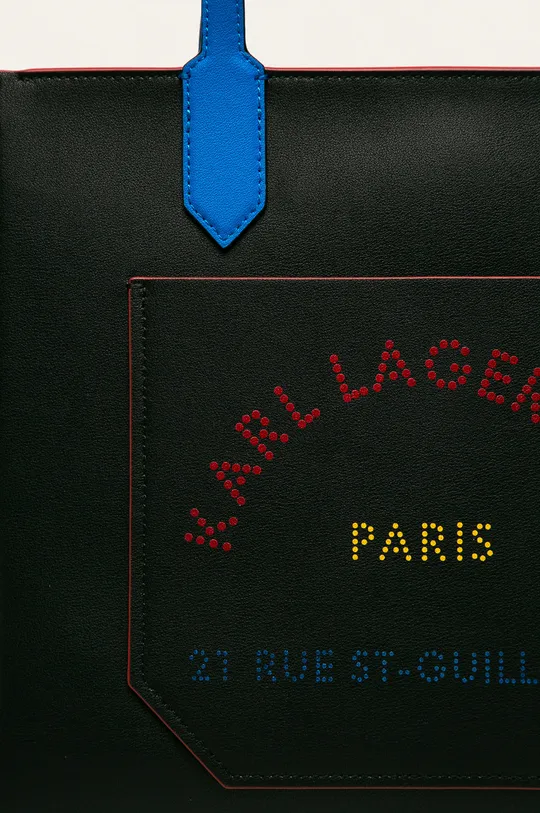 Karl Lagerfeld - Kožená kabelka čierna