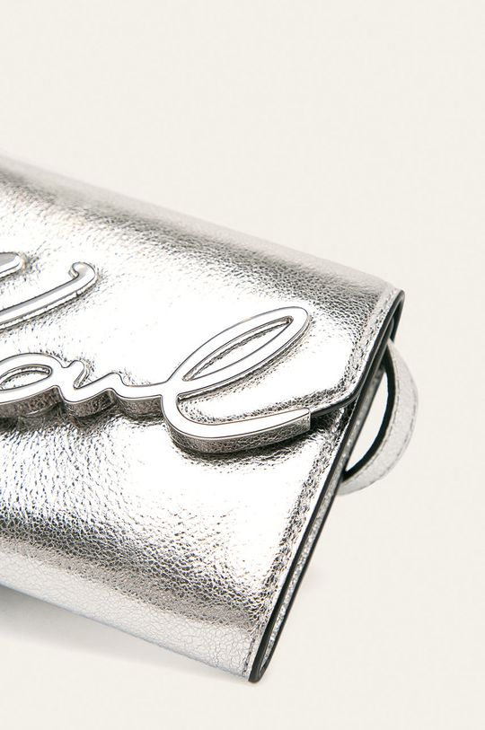 Karl Lagerfeld - Kožená kabelka stříbrná