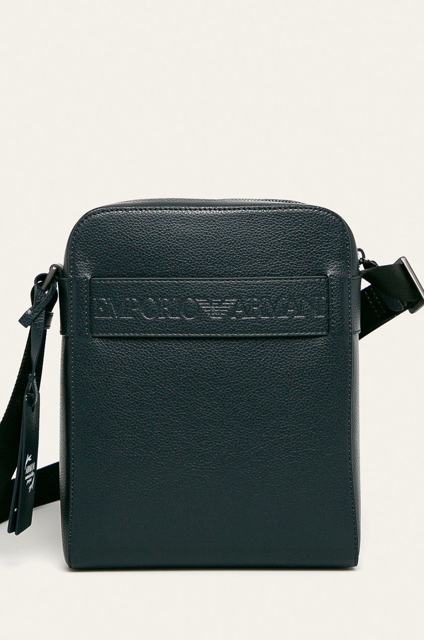 tmavomodrá Emporio Armani - Kožená taška Pánsky