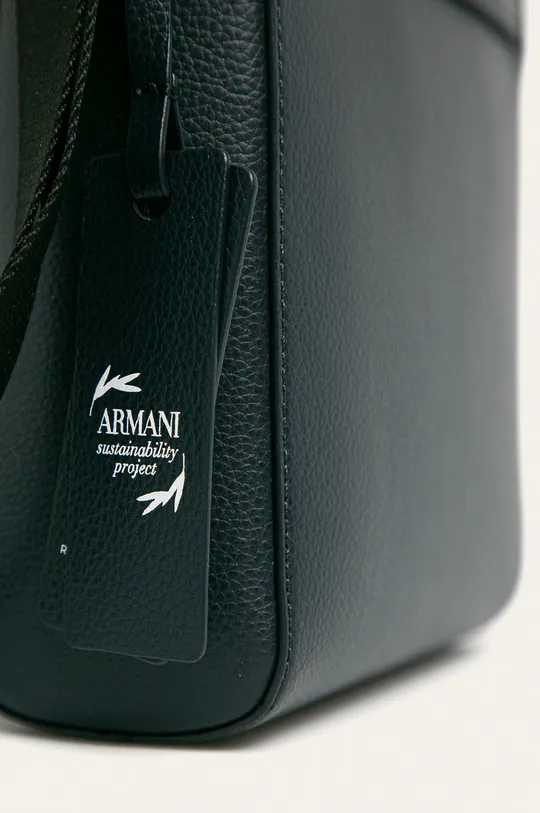 Emporio Armani - Kožená taška tmavomodrá