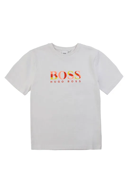 biały Boss - T-shirt dziecięcy 116-152 cm J25E64 Chłopięcy