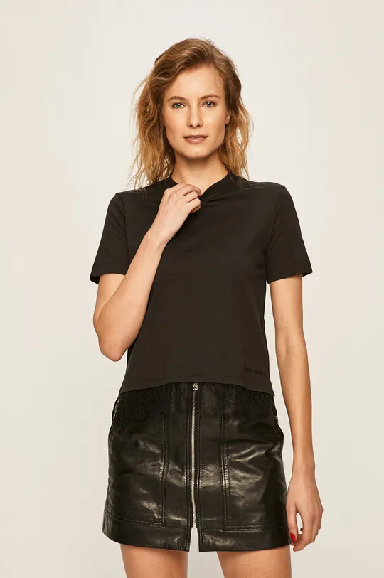 czarny Calvin Klein Jeans - T-shirt J20J213017 Damski