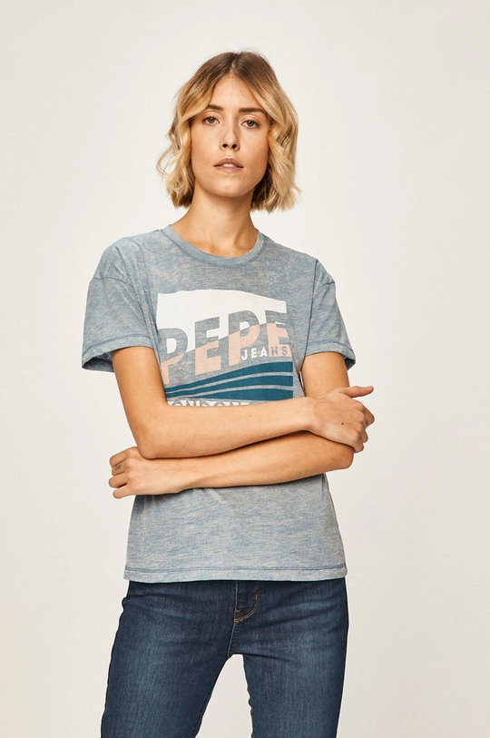 niebieski Pepe Jeans - T-shirt Cameo Damski