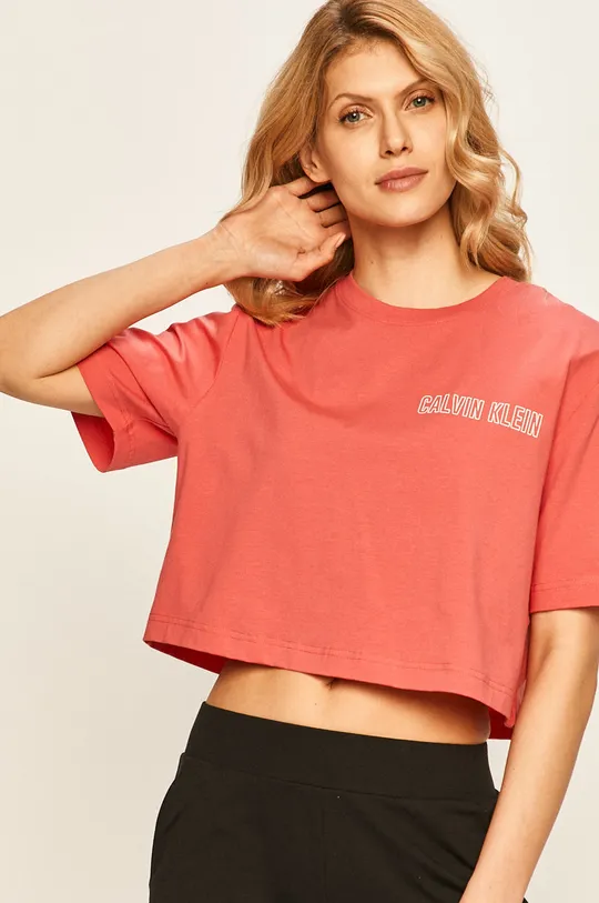 różowy Calvin Klein Performance - T-shirt