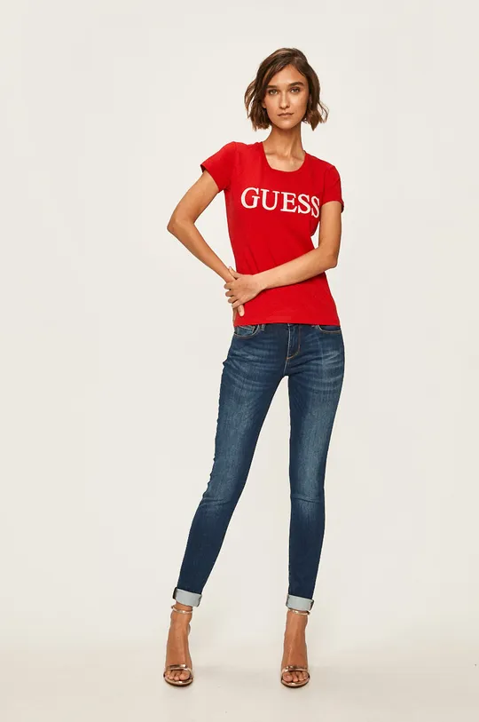 Guess Jeans - Tričko červená